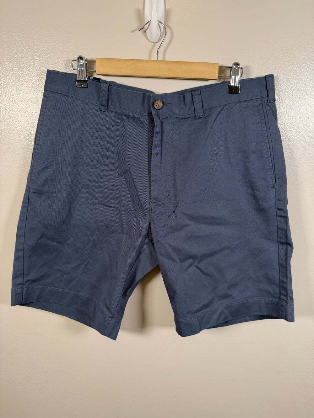 J. Crew Flex Gramercy Chino Shorts Size 35 Blue 9" Flat Front Classic Preppy